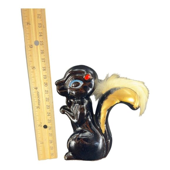 Vintage Red Ware Pottery Skunk Squirrel Figurine Hand Painted Japanese Figure - Picture 2 of 16